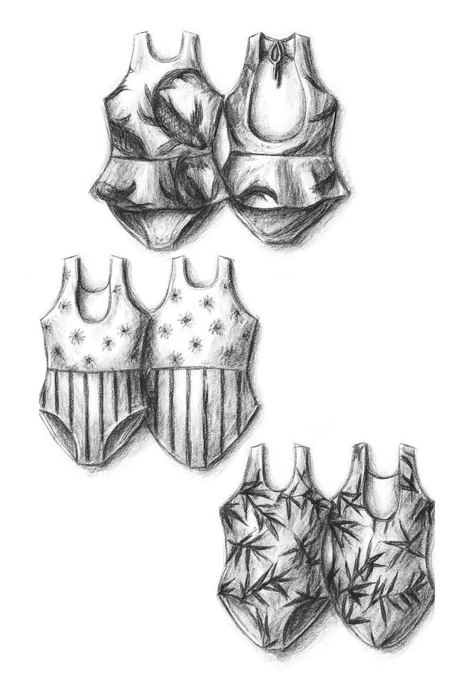 Amelia One-Piece Swimsuit / Bodysuit PDF Women's Sewing Pattern