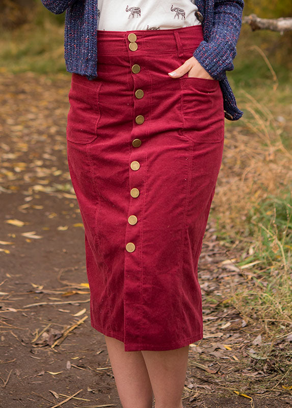 Anna Button-Down Skirt Women's PDF Sewing Pattern