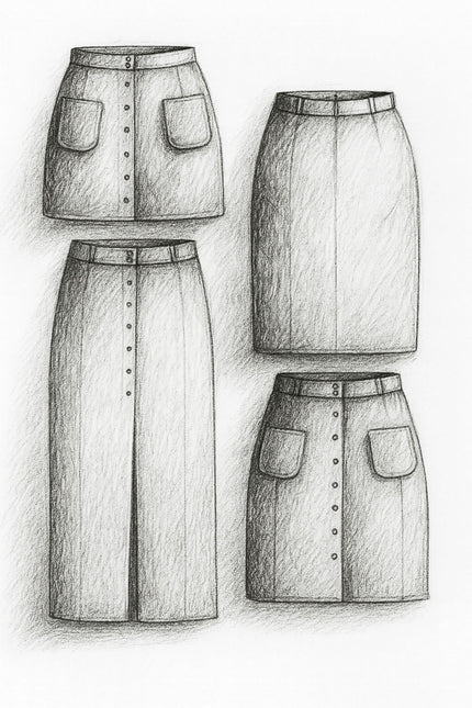 Anna Button-Down Skirt Women's PDF Sewing Pattern