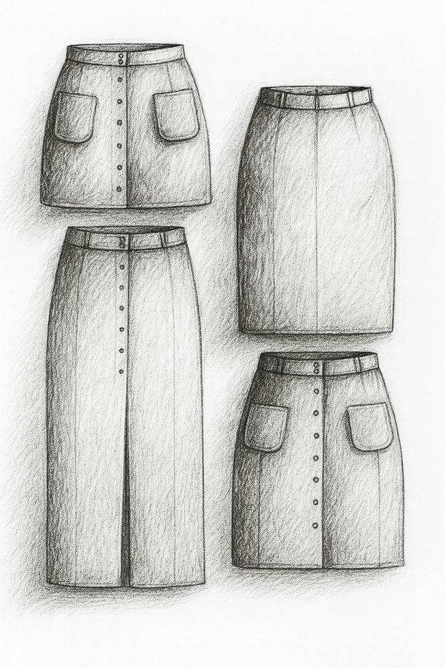 Anna Button-Down Skirt Women's PDF Sewing Pattern