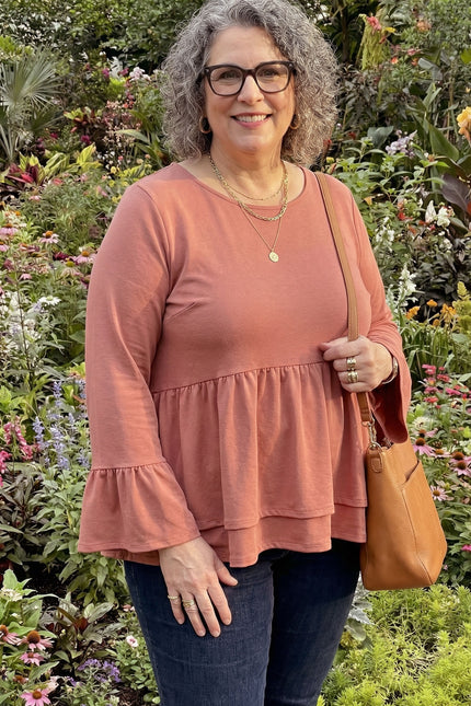 Claiborne Women's Boho Ruffle Top PDF Sewing Pattern