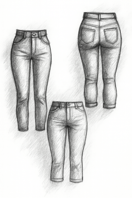 Dauphine Women's Skinny Jeans PDF Sewing Pattern