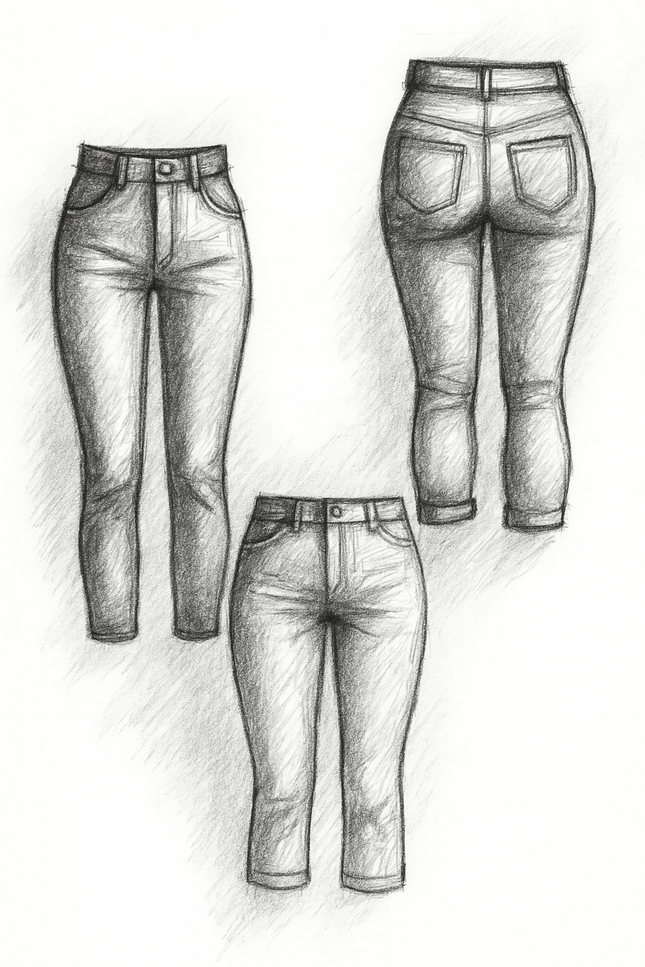 Dauphine Women's Skinny Jeans PDF Sewing Pattern