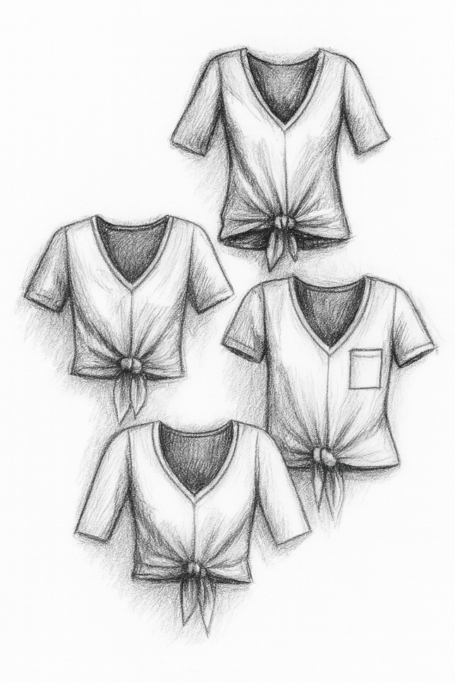 Harriet Knot Tee Women's Shirt PDF Sewing Pattern