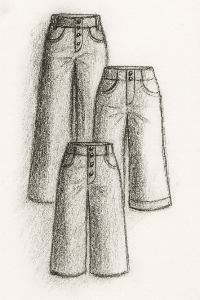 Hedy Wide Leg Women's Pants PDF Sewing Pattern