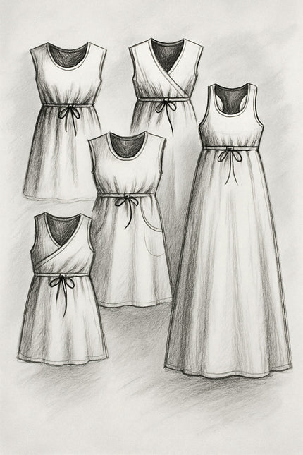 Helen Drawstring Dress Women's PDF Sewing Pattern