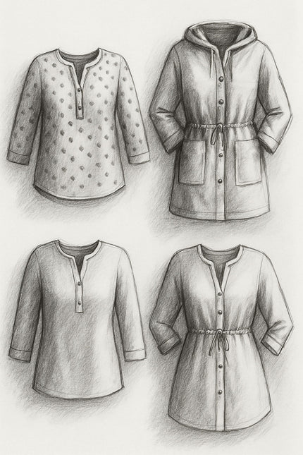 Julianne Button-up Shirt and Dress Women's PDF Sewing Pattern
