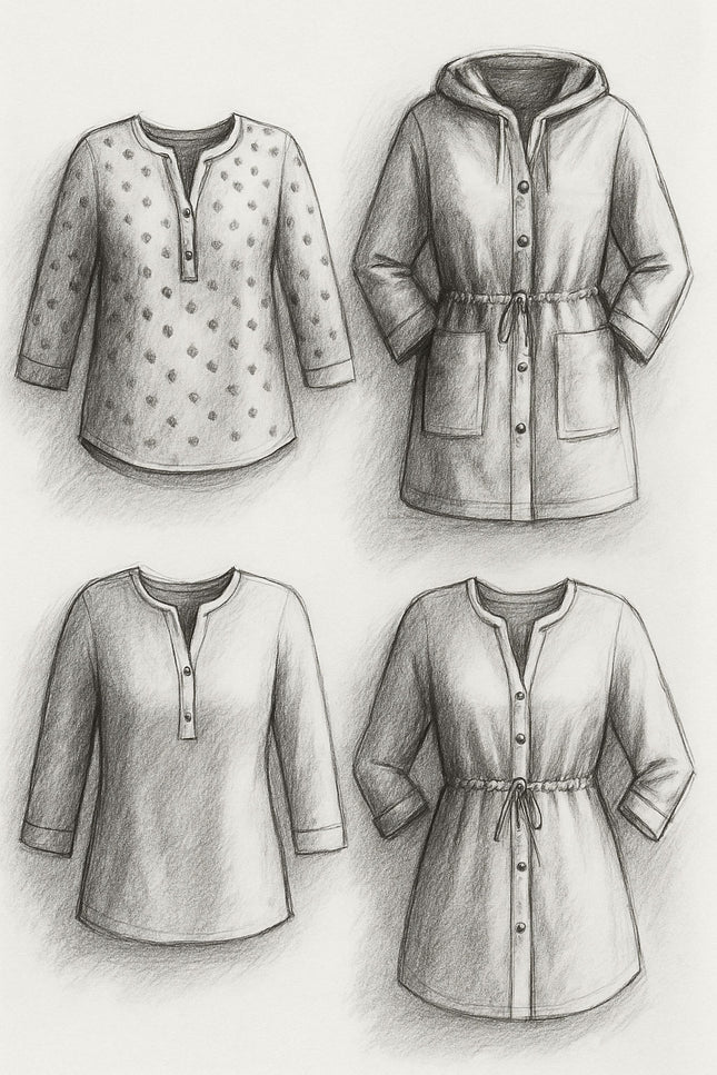 Julianne Button-up Shirt and Dress Women's PDF Sewing Pattern