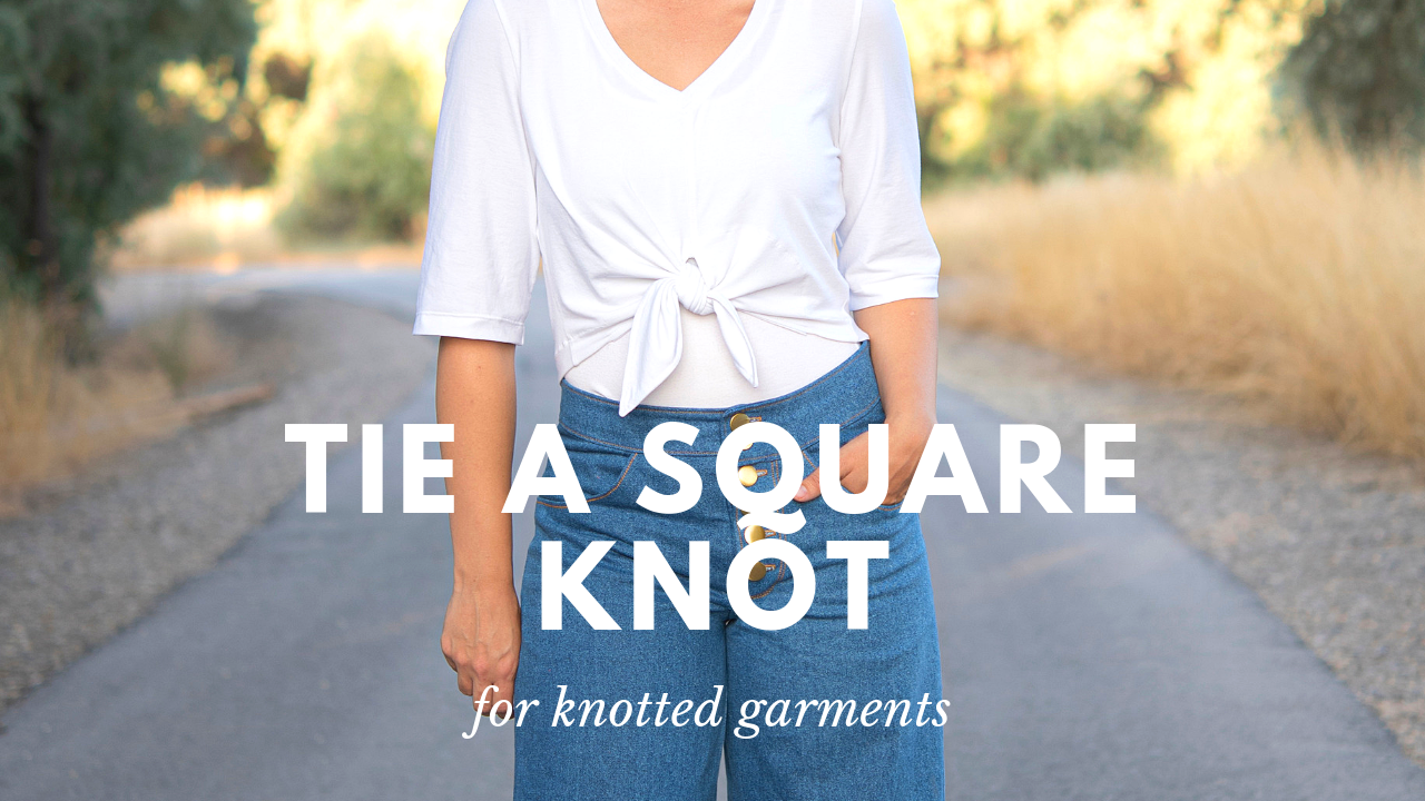 Load video: How to tie a square knot for your clothing