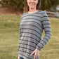 The Nora sweater with scoop neck and long sleeves. Misses size. 