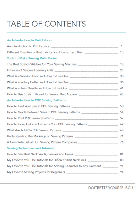 Beginner’s Guide to Sewing Knit Apparel eBook (PDF)