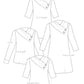 The Malala Pattern Option Examples. Tunic length, shirt length, dress length, and banded hem. 